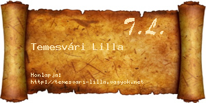 Temesvári Lilla névjegykártya